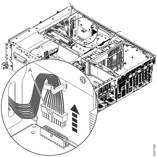 Disconnecting the front fan cable