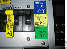 DC-UPS input phase selection label location