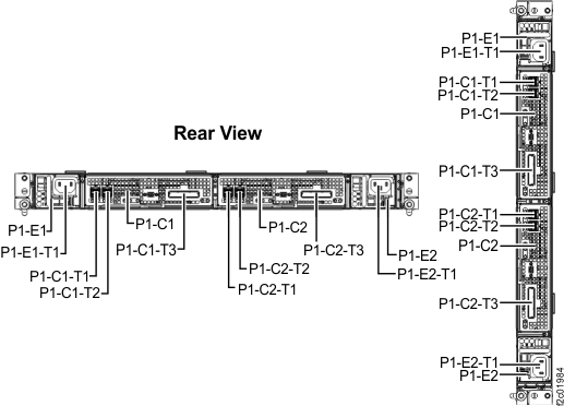 Storage enclosure, 30 SSD slots 1.8 inches (rear view)