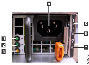 Storage enclosure power supply and midplane (rear view)